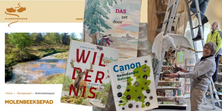 compilatie van boeken, klompenpad en dieren