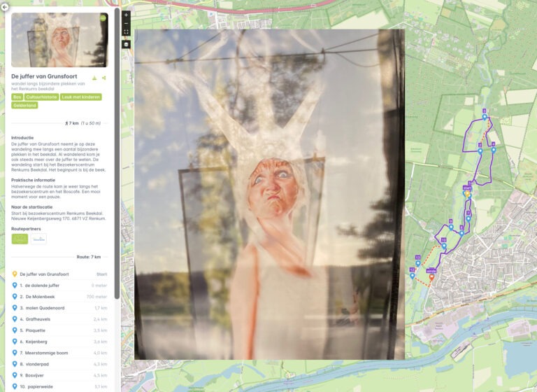 Juffer van Gruntfoort op een kaart van de wandeling