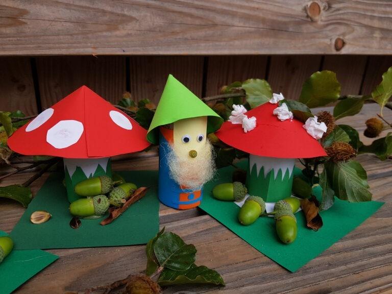 Kinderactiviteit: op zoek naar kleuren in het bos en kabouterhuisjes maken